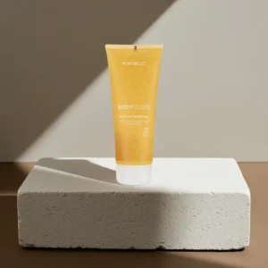 Gel de ducha exfoliante Montibello Body Senses con aceite esencial de naranja para piel suave, renovada y sedosa en Estética Ito.