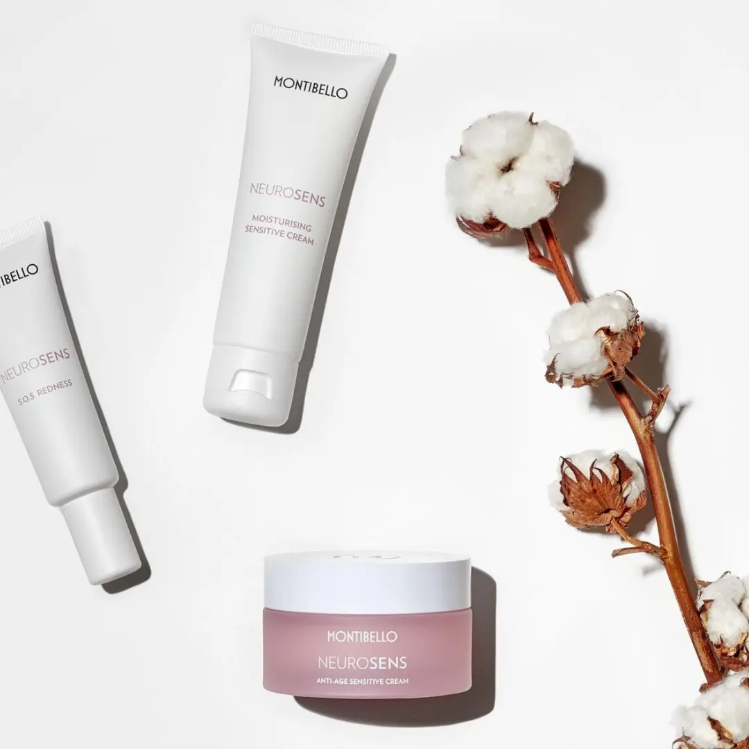 Sérum antirojeces Montibello Neurosens para piel sensible, tratamiento facial calmante para rojeces e irritaciones en Estética Ito.